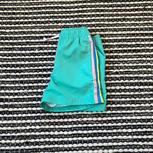 🌿Mini Boden Boys Green Adjustable Waist Lined Swim Trunks 6/7Y